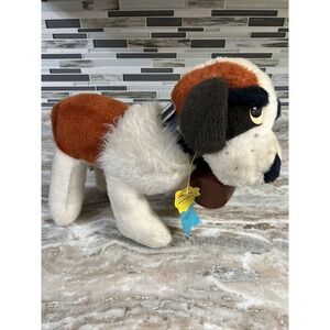 Vintage Animal Fair St Bernard "Great George Jr." Plush w/Barrel Bank